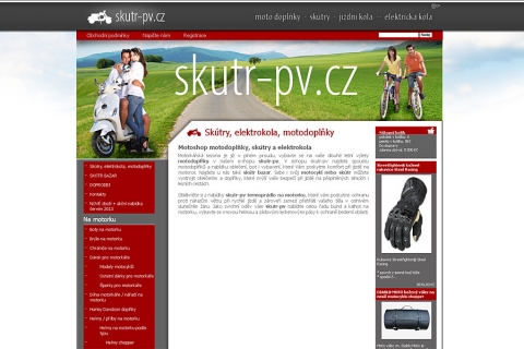 Design pro motoshop a bazar se skútry, elektrokola, motodoplňky 