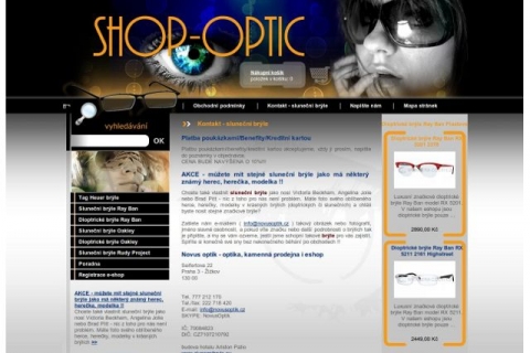 Shop optik - návrh designu 