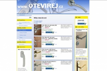 Design pro www stránky Otevírej.cz kliky a kování 
