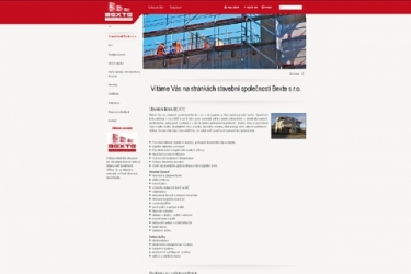 Stavební společnost Bexte - design webu 