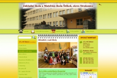 Web ZŠ a MŠ Štěkeň