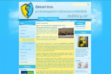 Web ZŠ při dětské psychiatrické nemocnici Velká Bíteš