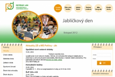 Webové stránky ZŠ a MŠ Petřiny - jih