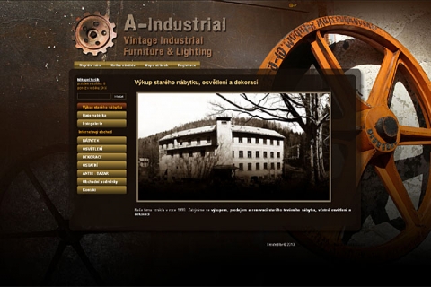 Webdesign Antique-industrial - výkup a renovace starého nábytku a doplňků 