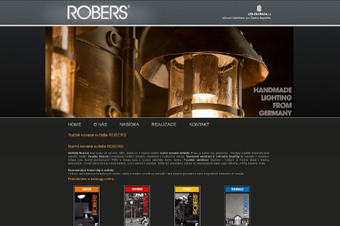 Webová prezentace Robers - ručně kovaná luxusní svítidla 