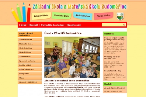 Webové stránky ZŠ a MŠ Sudoměřice 